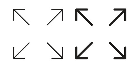 Expand arrows icons linear icon. Line with Editable stroke. monochrome icon © Franklin