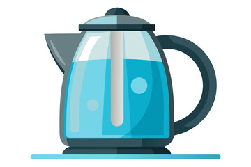 Obraz premium Glass electric kettle filled with water on white background