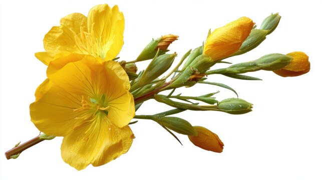 A bunch of yellow flowers on a white background