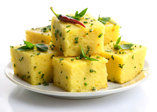 Dhokla on white