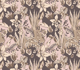 abstract an embossed blooming bright flower motif arrangement all - over textile design illustration digital image printing factory © Sketch