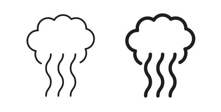 Smoke icons linear icon. Line with Editable stroke. monochrome icon