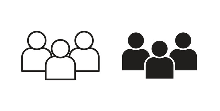 Users icons linear icon. Line with Editable stroke. monochrome icon