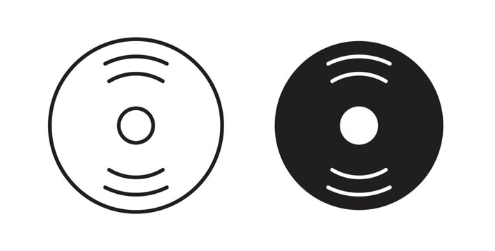 Vinyl icons linear icon. Line with Editable stroke. monochrome icon