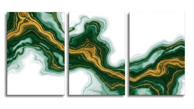 Elegant green marble triptych