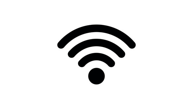 Black wifi symbol on white background