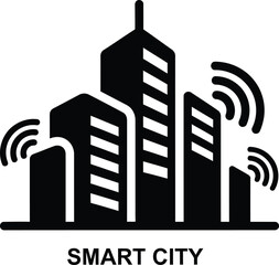 Obraz premium Smart city infrastructure with wireless connectivity