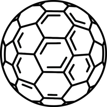 Buckminsterfullerene molecule c60 isolated on transparent background