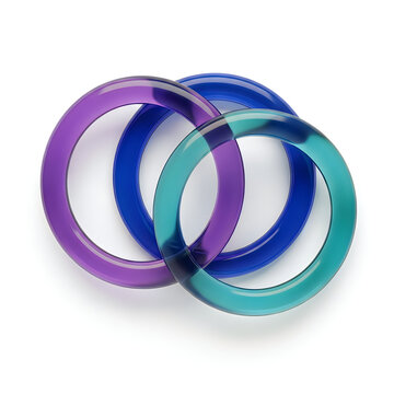 A colorful interlocking rings on a white background