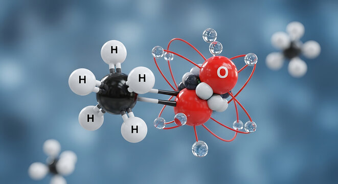 3D molecular structure of ethanol chemical compound