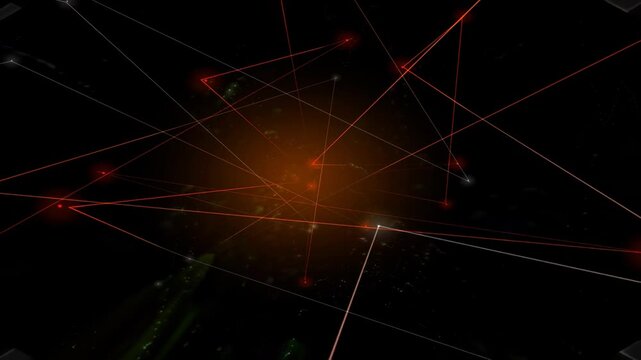 Exploring Abstract Visuals of Lights and Connections on a Dark Background With Animation Elements