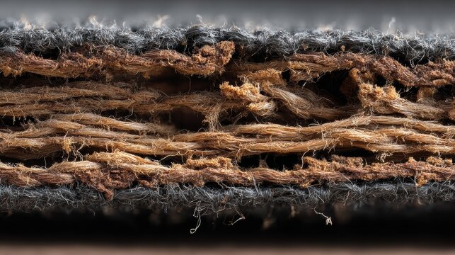 Macro View of Papyrus Fibers and Ink Texture Showing Fine Details From a Close-Up Capture at F2.8 Aperture Using 100mm Lens