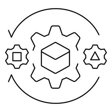 Refelx Based Icon - Reactive Agent Mechanism Concept for AI Stimulus Response Symbol