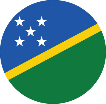 Vector illustration of the Solomon Islands flag in a circular design