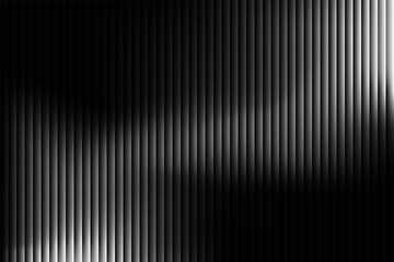 Fototapeta premium Abstract black and white vertical lines background with flowing gradient wave, minimal striped pattern texture, modern optical illusion design for digital art and contemporary visuals
