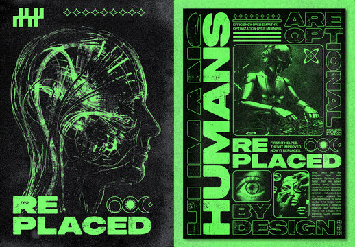 Modern Brutalism Sci-Fi Typographic Poster Layout