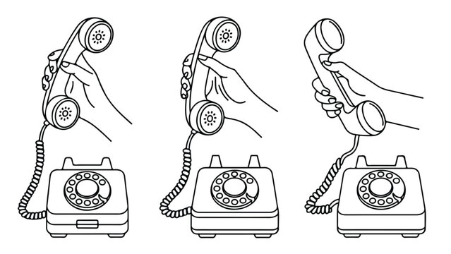 hand drawn set of old fashioned objects on wooden table