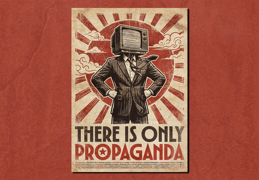Dystopian Propaganda Vintage Poster Layout