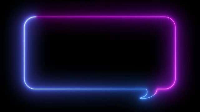 Seamless loop animated speech bubble with two tone neon color 4K video motion graphic isolated on transparent background .