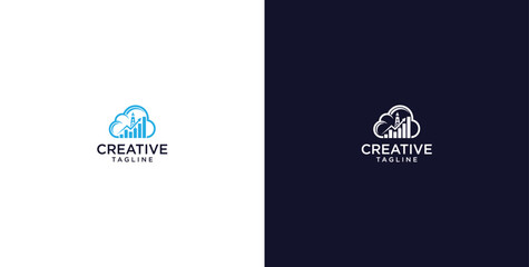 Fototapeta premium modern logo of innovative cloud software in the oil and gas sector