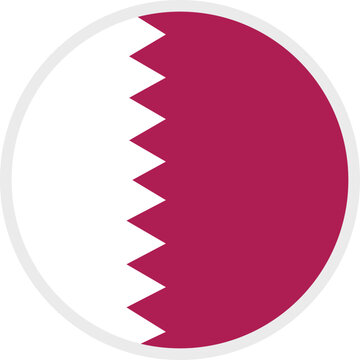 Qatar circular flag icon, hand-drawn vector illustration, AI, EPS10, JPG, PNG formats, transparent background, creative colorful design, editable, scalable, modern national symbol