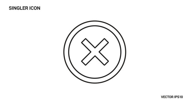 Black and white vector cancel icon.