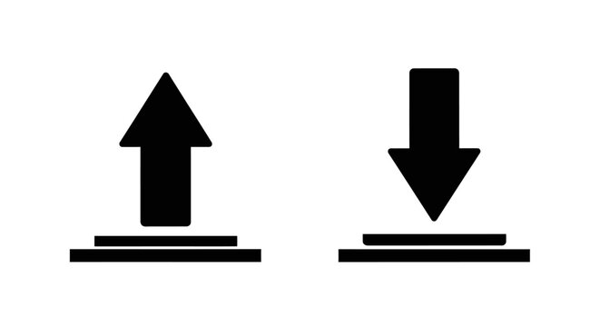 Up and down arrow symbols.