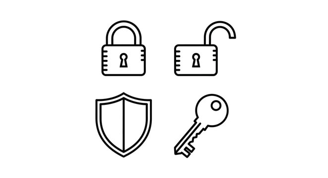 Security icons with lock and key.