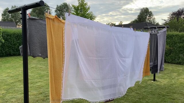 laundry drying on the clothesline