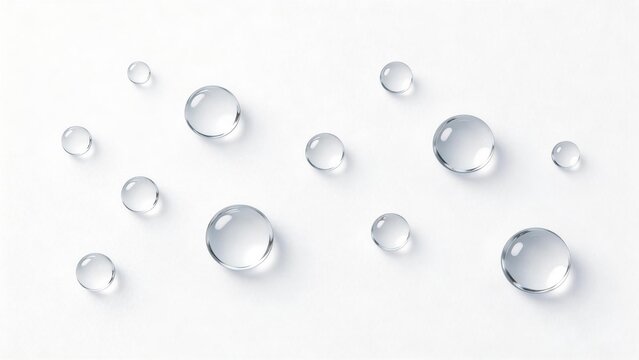 Water droplets on white surface