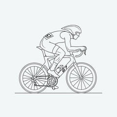 Obraz premium Cycling, bicycle, cyclist, sports, fitness, vector illustration