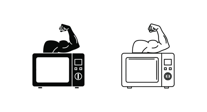 Flexing muscles on microwaves Vector