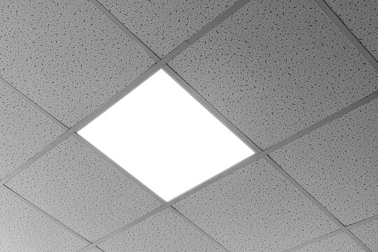 Square light panel in a suspended ceiling