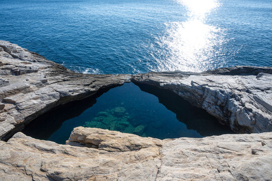 Giola Natural Pool in Thassos island, Greece
