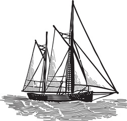 sailing ship vector illustration © NikolStockArt