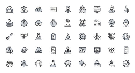 Fototapeta premium Collection of Business and Technology Icons, Vector Set