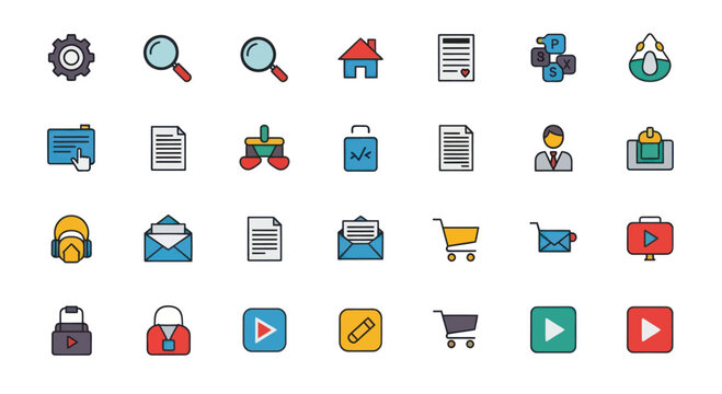 Digital Icons Set: Business, Technology, and Communication