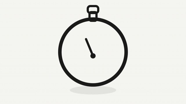 Minimal Stopwatch Icon on Light Background Time Management and Productivity Concept Clean Modern Design
