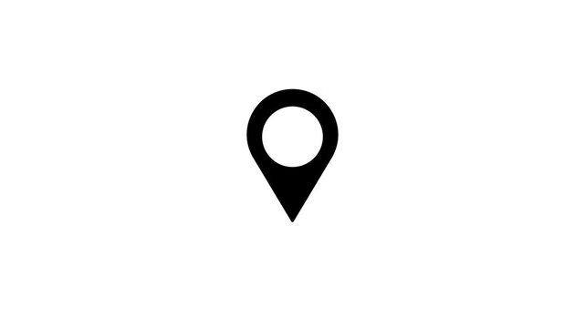 Location Pin, sign and pin to indicate the route and location on the video maps. The pin symbol indicates the location of the GPS map. Pin pop up with a circle radius in black color