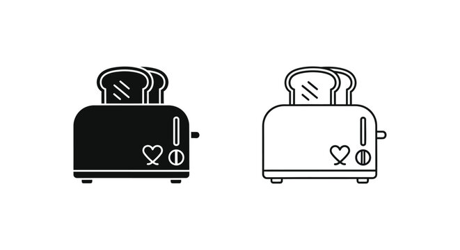 Heart toaster icons Vector