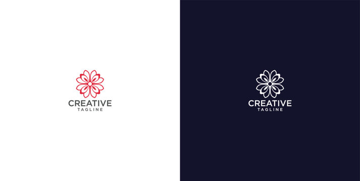 flower logo with minimalist style