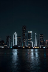Fototapeta premium Futuristic city skyline at night