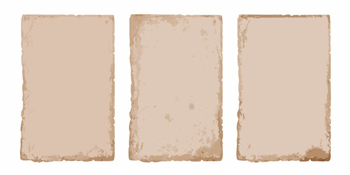 Four rectangular beige paper or cardboard textures arranged in a row
