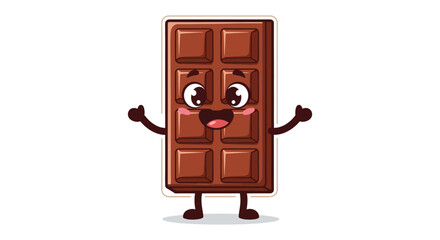Fototapeta premium A cheerful chocolate bar character with a smiling face and outstretched arms presented as a silhouette high quality professional detailed modern