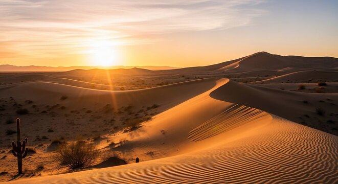Desert landscape sunset