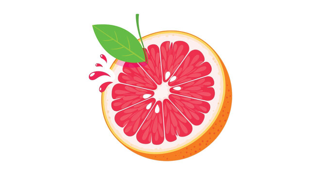 A vibrant stylized illustration of a grapefruit half with splashing juice showcasing a bold silhouette high quality professional detailed modern elegant