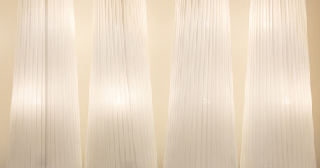 Obraz premium Linen luminous lamp shade texture, beige fabric cloth pattern
