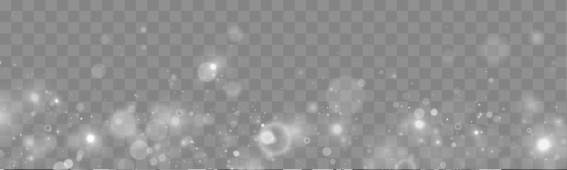 Falling silver glitter sparkles create a festive magical glow. Tiny particles drift softly across abstract luminous waves. Perfect overlay for holiday, magical, and Christmas designs. © goldstock