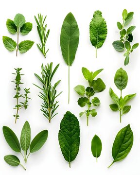 Green leafy herbs in soft
