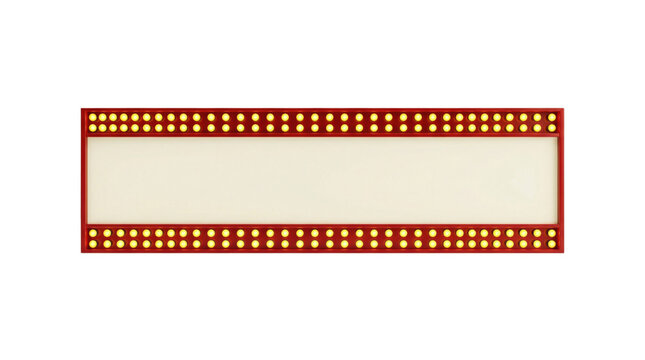 Long rectangular marquee sign isolated. Billboard header mockup.
